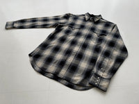 90s Vintage RalphLauren ShadowPlaid WesternShirt M Black&White