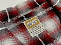 50s vintage BRENT Ombre check Opencollar shirt RedXBlackXWhite XL