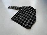 60s Vintage GoldenLine ShadowPlaid Wool L/S Shirt L Black&White