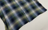 s vintage Sears Ombre check rayon shirt BlueXGreenXBlack XL – NO