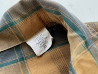 60s Vintage ARROW ShadowPlaid S/S Shirt M Brown