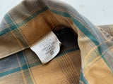 60s Vintage ARROW ShadowPlaid S/S Shirt M Brown