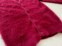 60s Vintage MongomeryWard Mohair Cardigan M Burgundy