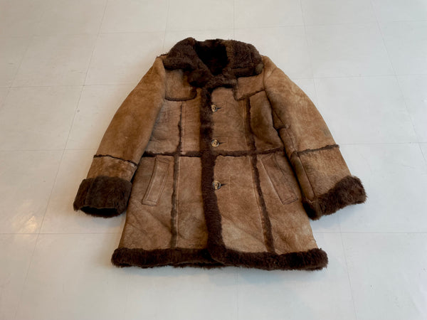 70s Vintage olde hide house mouton coat 38 chocolate