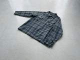 70s Vintage Pendleton ShadowPlaid Wool Board Shirt XL Turquoise&Gray