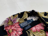90s Polo RalphLauren CLAYTON Colorful Flowers Loop Shirt XL Black
