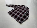50s Vintage TOWNCRAFT Rayon ShadowPlaid Loop Shirt L Black&Burgundy