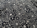 90s Vintage RalphLauren “Black Flower”Linen Shirt XL Black