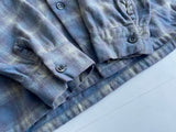 70s Vintage Pendleton Shadow Plaid Wool shirt LightBlue&LightPurple