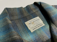 50s vintage VAV HEUSEN Ombre Opencollar rayonshirt GrayXBlue M