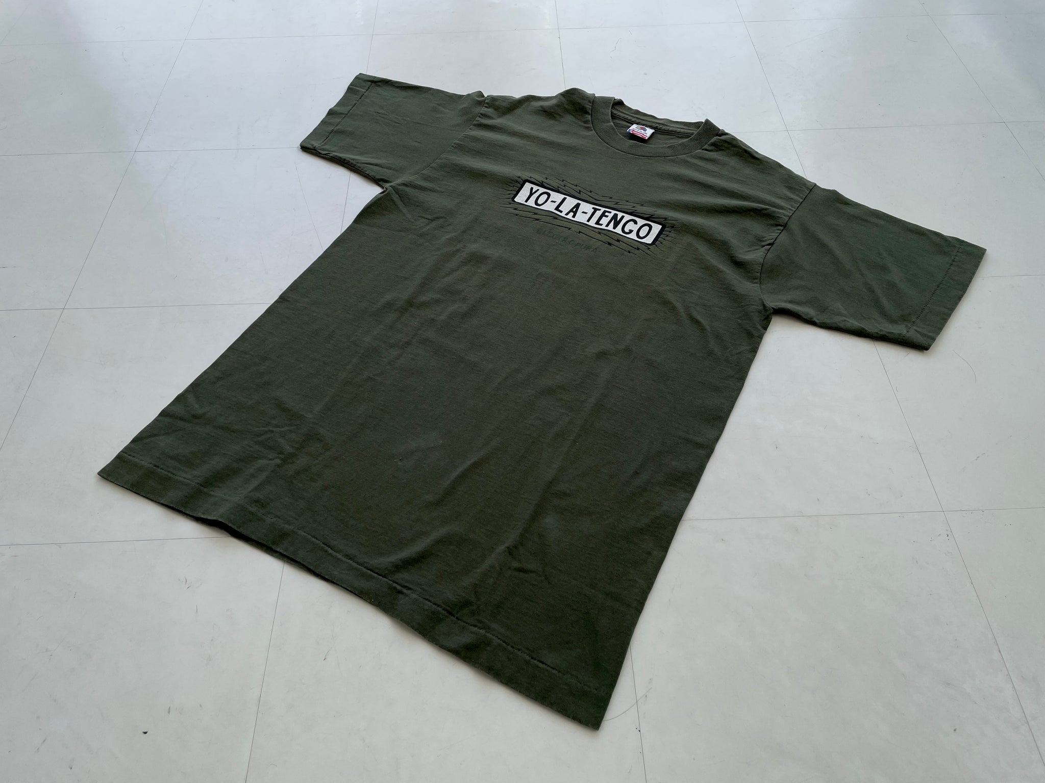 【yo la tengo】レアビンテージバンド T 90s Vintage YO LA TENGO T-shirt L Khaki – NO BURCANCY