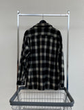 60s Vintage GoldenLine ShadowPlaid Wool L/S Shirt L Black&White