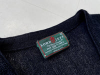 70s Vintage LordJeff Mohair Alpaca Cardigan XL Black