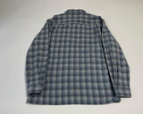 90s Vintage Ombre Wool Opencollar Shirt Gray&White M