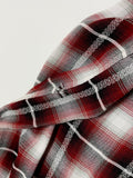 50s vintage BRENT Ombre check Opencollar shirt RedXBlackXWhite XL