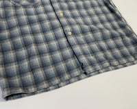 90s Vintage Ombre Wool Opencollar Shirt Gray&White M