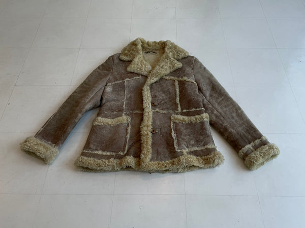 70s Vintage IB EURO PORT Mouton Coat 46