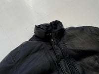 80s Eddie Bauer Leather Puffer Jacket Black
