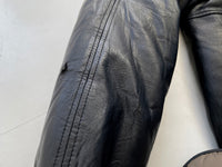 80s Eddie Bauer Leather Puffer Jacket Black