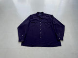90s Polo RalphLauren STEWARD Rayon Shirt L DeepPurple