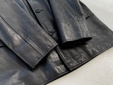 90s Polo RalphLauren Leather CarCoat S Black