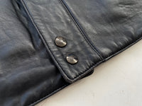80s Burberrys Leather Jacket Black