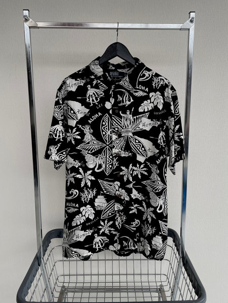 90s Vintage RalphLauren Rayon “Black Hawaiian” Shirt L Black