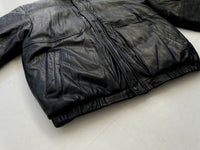80s Eddie Bauer Leather Puffer Jacket Black