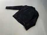 90s RalphLauren Leather Trucker Jacket L Black