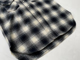 70s Vintage PENDLETON ShadowPlaid Western Shirt L Black&White
