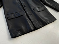 90s Polo RalphLauren Leather CarCoat S Black