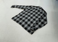50s Vintage Deadstock ARROW Rayon ShadowPlaid Shirt XL Black&White