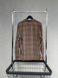 50s vintage Duke Of Hollywood ShadowPlaid Loop Shirt M Beige&Gray