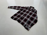 50s Vintage TOWNCRAFT Rayon ShadowPlaid Loop Shirt L Black&Burgundy