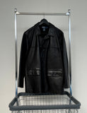 90s Polo RalphLauren Leather CarCoat S Black