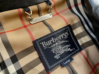 80s Burberry Leather Jacket L Black