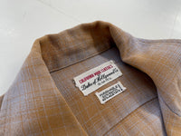 50s vintage Duke Of Hollywood ShadowPlaid Loop Shirt M Beige&Gray