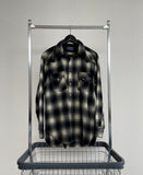 70s Vintage PENDLETON ShadowPlaid Western Shirt L Black&White