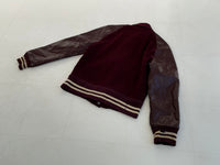 60s Vintage Varsity Jacket Wool&Leather Burgundy