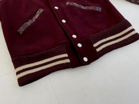60s Vintage Varsity Jacket Wool&Leather Burgundy
