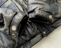 80s Eddie Bauer Leather Puffer Jacket Black