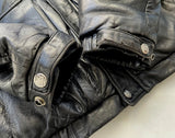 80s Eddie Bauer Leather Puffer Jacket Black