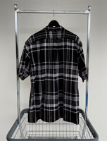90s Vintage CALDWELL Plaid Black&White Shirt XL