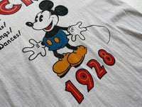 80s Vintage MickeyMouse BluePants T-shirt White