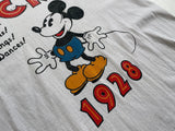 80s Vintage MickeyMouse BluePants T-shirt White