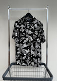 90s Vintage Polo RalphLauren “Black Hawaiian”Rayon Opencollar Shirt S Black