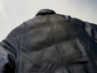 80s Eddie Bauer Leather Puffer Jacket Black