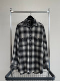 90s RRL ShadowPlaid Shirt L Black&White