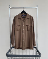 90s Polo RalphLauren Rayon Loop Shirt M LightBrown