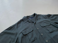 Vintage RalphLauren 50s Style 100%Rayon Shirt L AsphaltGray
